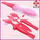 Hot Selling 3 in 1 New Style Reusable Plastic Cutlery Set thumbnail-1