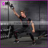 Wholesale cool dry compression wear running t shirt and compression tights for men