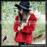 CX-G-C-03 Lovely Girls Coat Casual Wear Rabbit Fur Cardigan Hoodies Children's Clothes thumbnail-5