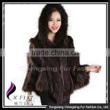 CX-B-95A Wholesale Elegance Real Rabbit Fur Poncho Shawl / Jacket / Coats thumbnail-5