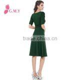 3/4 Sleeve Ruched Waist Classy V-Neck Casual Sexy Cocktail Dress Evening Dress thumbnail-2
