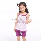 2015 new arrivle persnickety girls vest + short pants clothes OEM service baby girls sport clothes set