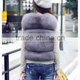 Hot Real Fox Fur Vest Top Quality Natural Fox Furs Waistcoat Jacket Woman Luxury Fox Fur Vest Gilets thumbnail-4