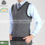 Handmade Knitting Sweaters,V Ncek Men's Sleeveless Sweater thumbnail-3