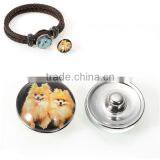 18mm Glass Fit Snap Button Bracelets Round Silver Tone At Random Dog Pattern thumbnail-3
