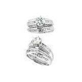 Competitive Price Gold Diamond Unique Crystal Wedding Ring Sets With Rotation Patterns thumbnail-1