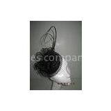 Elegant Black 100% Sinamay Ladies' Fascinators With Flower, Feathers and Veil Trimming thumbnail-1