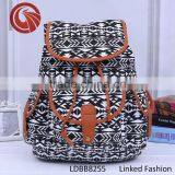 Leisure School Bag Geometric Pattern Retro Vintage Canvas Boho Bohemian AztecZTEC Backpack Bag thumbnail-3