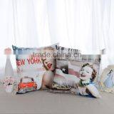 Short Floss 45x45cm Marilyn Monroe Europe Printed Almofadas Cushion Pillow Cover Pillowcase for Home Car Bedding Sofa Decor