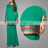 Wholesale Fashion Green Beaded Mermaid Latest Kebaya Modern Design Baju Kurung From Manxun thumbnail-3