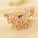 Fashion High Quality Crystal Mini Live Plush Butterfly Keychain MCA-0289 thumbnail-1