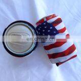 Durable Personalized Summit Deluxe Budget Fancy Edge Scuba Neoprene SBR Foam Rubber USA America UK Flag Magnetic Beer Can Cooler thumbnail-4