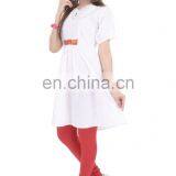 Indian Cotton Handmade Beaded Tunic White Dress Sexy Dress Hippie Boho Dress From India thumbnail-4