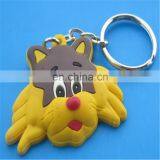 Hot 3d Dog Pvc Keychain, Custom Metal Keyring Dog Keychain