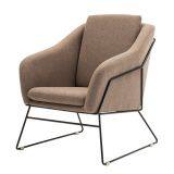 Modern Velvet Metal Framework Armrest Sofa Lounge Chair thumbnail-2