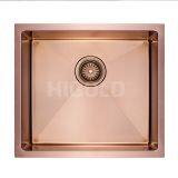 951243 HIGOLD PVD Rose Gold Nano SUS 304 Stainless Steel Handmade Sink Single Bowl R10 1.2mm 500x450x220mm