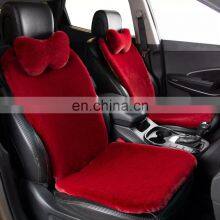 Faux Rabbit Fur Luxury Car Seat Covers Seat Cover Universal Artificial Plush Car Cover Cushion Winter Red thumbnail-2