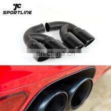 304 Steel Oval V8 Car Muffler Pipes for Porsche Cayenne 958 Turbo GTS Sport 11-14 thumbnail-1