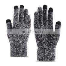 Cold Weather Knitted Gloves Unisex Autumn Winter Thick Plush Warm Gloves Touch Screen Silicone Non-Slip Skiing Gloves thumbnail-3
