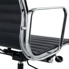 High End Eames Aluminium Group Computer Chair Leather Eames Office Middle Back Chair thumbnail-3