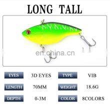 New High Quality 7cm/18.6g VIB Plastic Lure With Carbon Steel Treble Hook and Attractive Color thumbnail-2