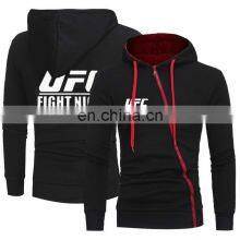 S-5XL 100%polyester Spring and Autumn New Men's Printed UFC Long Sleeve Hooded Casual Sports Zipper Sweater Coat thumbnail-5