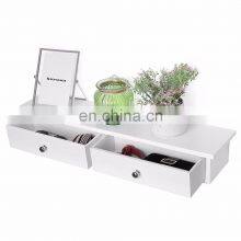 Floating Wall Shelf With 2 Drawers Hallway Storage Shelf MDF thumbnail-3
