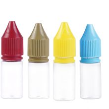 Hot sell Colorful 10ml V3 E-liquid e-juice vape bottle childproof squeeze plastic pet eye dropper bottle
