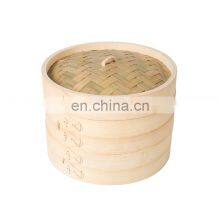 2 Tier Kitchen Bamboo Steamer for Asian Cooking Buns Dumplings Vegetables Fish Rice thumbnail-3