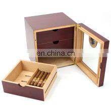 Custom High Gloss Finished Quality 3 Trays Cigar Cabinet Luxury Cigar Humidor thumbnail-4