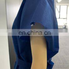Factory Supply Sleeveless Navy Blue Isolation Gown Dark Blue Patient Gown Without Sleeve thumbnail-4