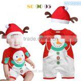 new born infant toddler baby Christmas snowman printed One-piece garment design MY-IA0009