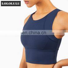 Fashion Custom Sports Bra With High Neck Running Shockproof Yoga Bra Fitness Tank Top Women thumbnail-2