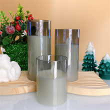 Wholesale Hot Selling Simulation Flame Candle Set Electroplated Gold Amber Glass LED Candle With Remote Control thumbnail-4