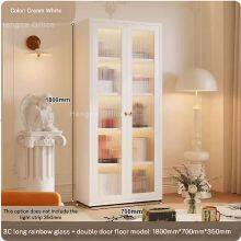 Modern Metal Storage Cabinet With 2 Fluted Glass Doors, 0.8mm Steel Office Bookcase for Sydney Corporate Spaces, Anti-Tipping Safety Design thumbnail-2