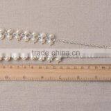 Women Wedding Dress Jewelry Sets Short Chain Pearl Necklace Earring Set thumbnail-5