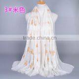 Latest Design Cotton Colorful Butterfly Emboridery Scarf Shawl thumbnail-4