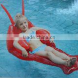 shrimp shape pvc inflatable baby water floating rider