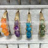 2016 New Arrival Gold Plated Drusy Agate Wire Bangle Many-sided Agate Beads Bangle thumbnail-1