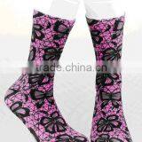 360 Degree Seamless Printing Women's Polyester Flower Socks