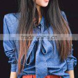 Newest Jean Shirt Floral Jean Tops Jean Summer Shirts thumbnail-1