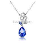 Blue Magnifying Glass Teardrop Pendant Necklace thumbnail-5