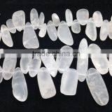 Wholesale Natural Matte,dull Polished,frosted Crystal Quartz Gemstone Strand for Jewellery Decorate thumbnail-2