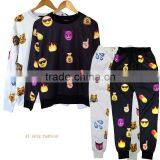 2014 Men Women EMOJI Print Funny Autumn Sweatshirt Tops 3D Jogger Pants Set