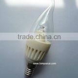Wholesale 3w E12 E14 White Ceramic Heat Sink Candle Bulb
