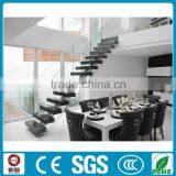 Oak Tread Glass Balustrade Indoor Modern Straight Staircase thumbnail-1