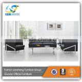 Low price modern black leather for sofa set with stainless steel base S715