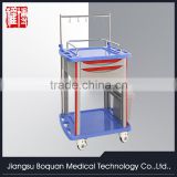 Two drawers plastic-steel columns with one dust baskets ABS transfusion trolley