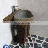 Natural Bathroom Cobble Stone Pedestal Basin thumbnail-4