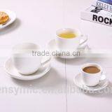 Fancy white porcelain sublimation coffee cup with saucer